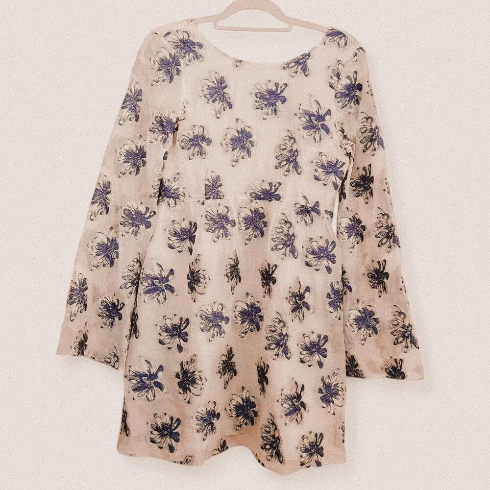 Athena Procopiou Blue & White Babydoll Mini – French Fairytale Boho Dress Small